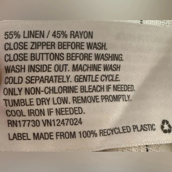 A NEW DAY linen blend wide leg pin striped pants ivory trousers womens size 4 - Picture 10 of 12